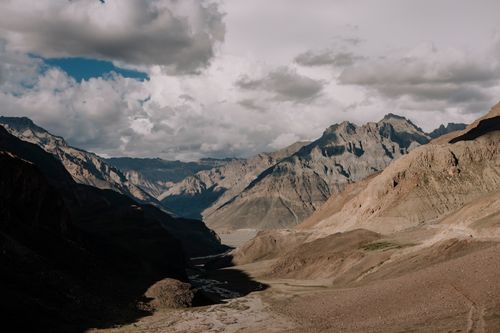 Free Breathtaking view of the rugged mountains in Spiti Valley, Himachal Pradesh, India. Stock Photo