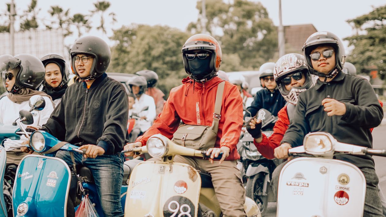 Group of Motorcyclists Riding in East Java · Free Stock Photo