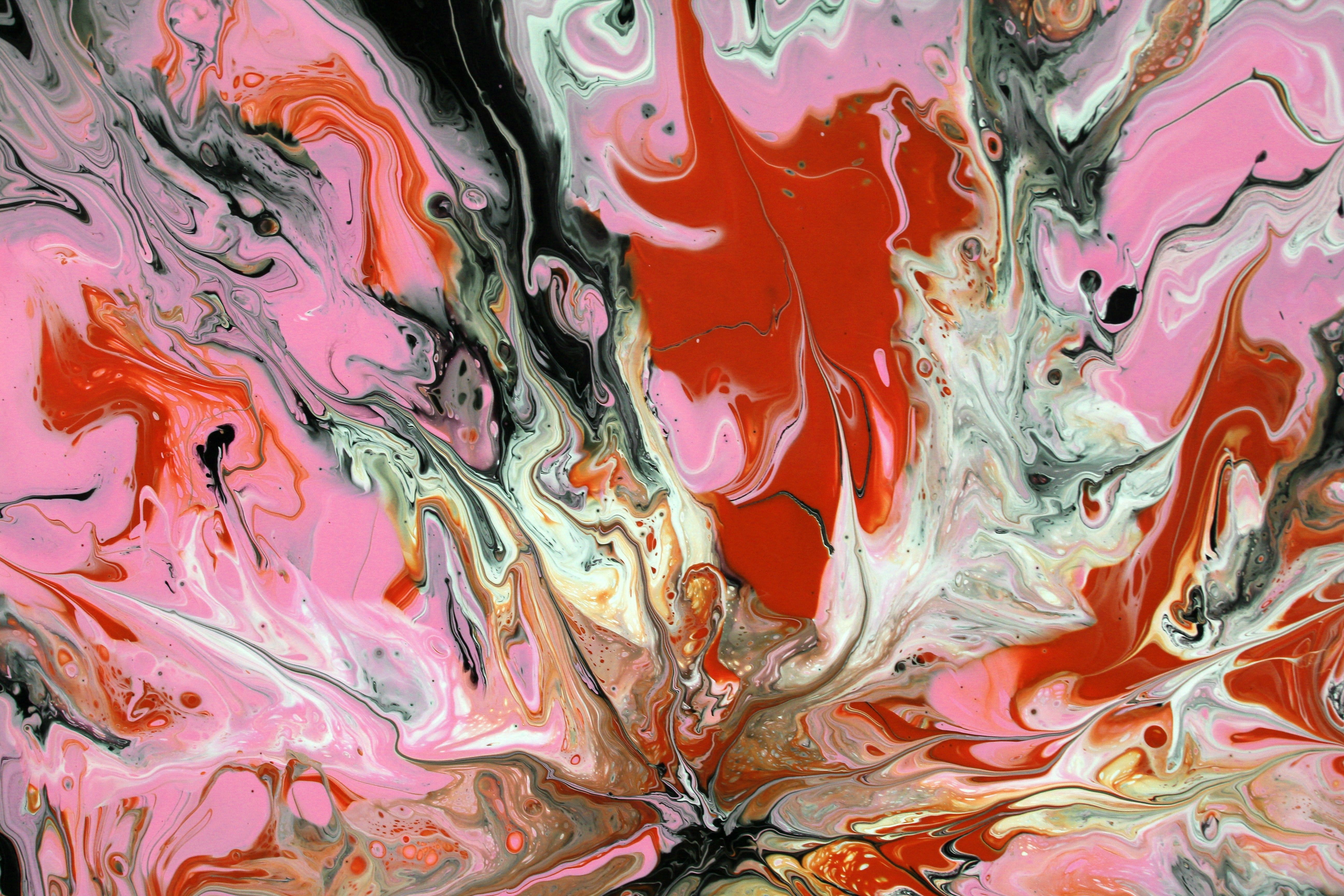 Vibrant Abstract Acrylic Paint Swirl Art · Free Stock Photo
