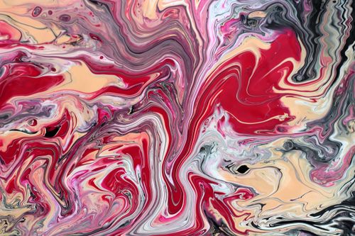 Free Dynamic swirls of red and pink in an abstract painting showcasing vibrant colors and fluid motion. Stock Photo