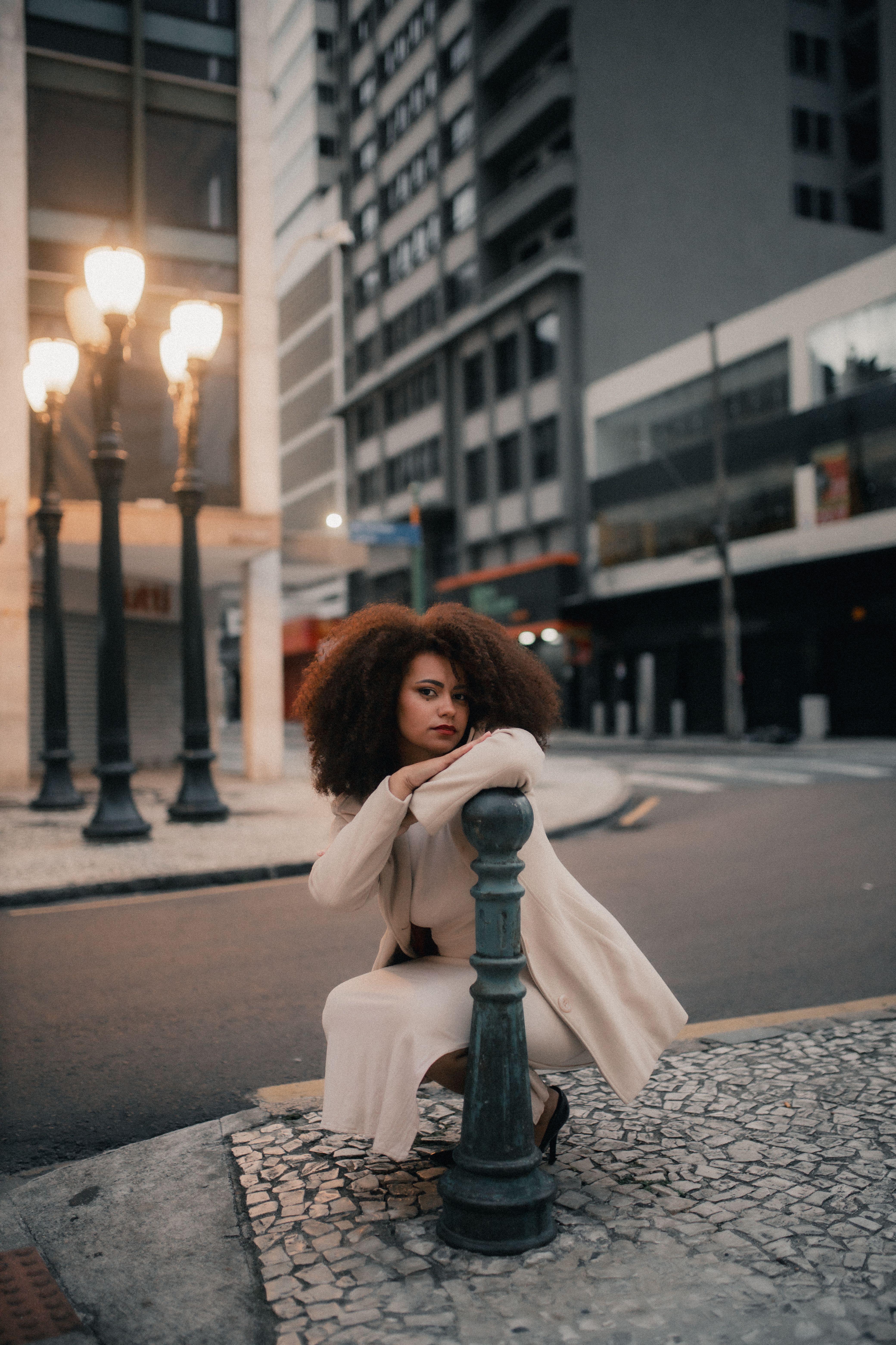 Stylish Young Woman in Elegant White Outfit Outdoors · Free Stock Photo