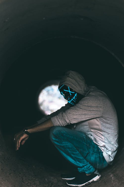 Kostenloses Stock Foto zu blaue maske, gespenstisch, horror