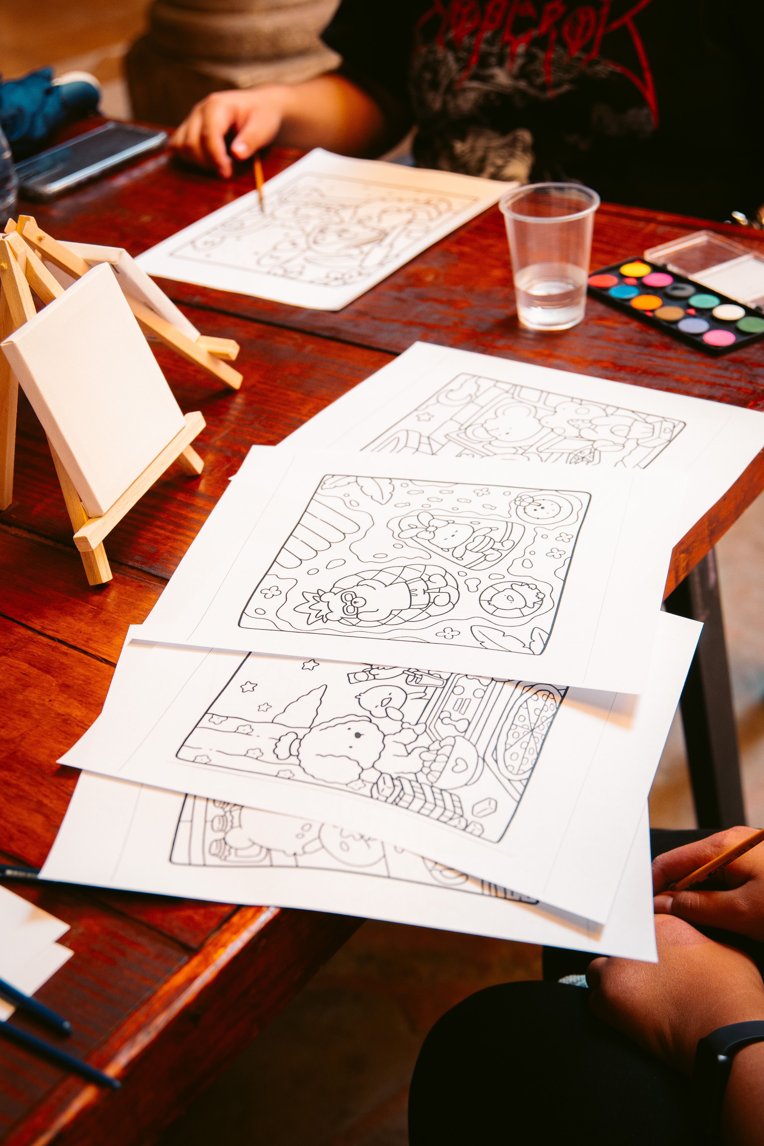 Artistic Coloring Session with Watercolors · Free Stock Photo