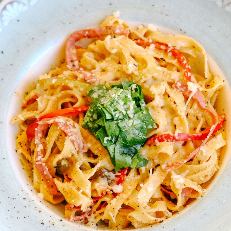 Capicola, Provolone and Roasted Red Pepper Pasta Salad