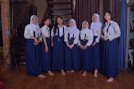 Group of Female Students in Traditional School Uniforms