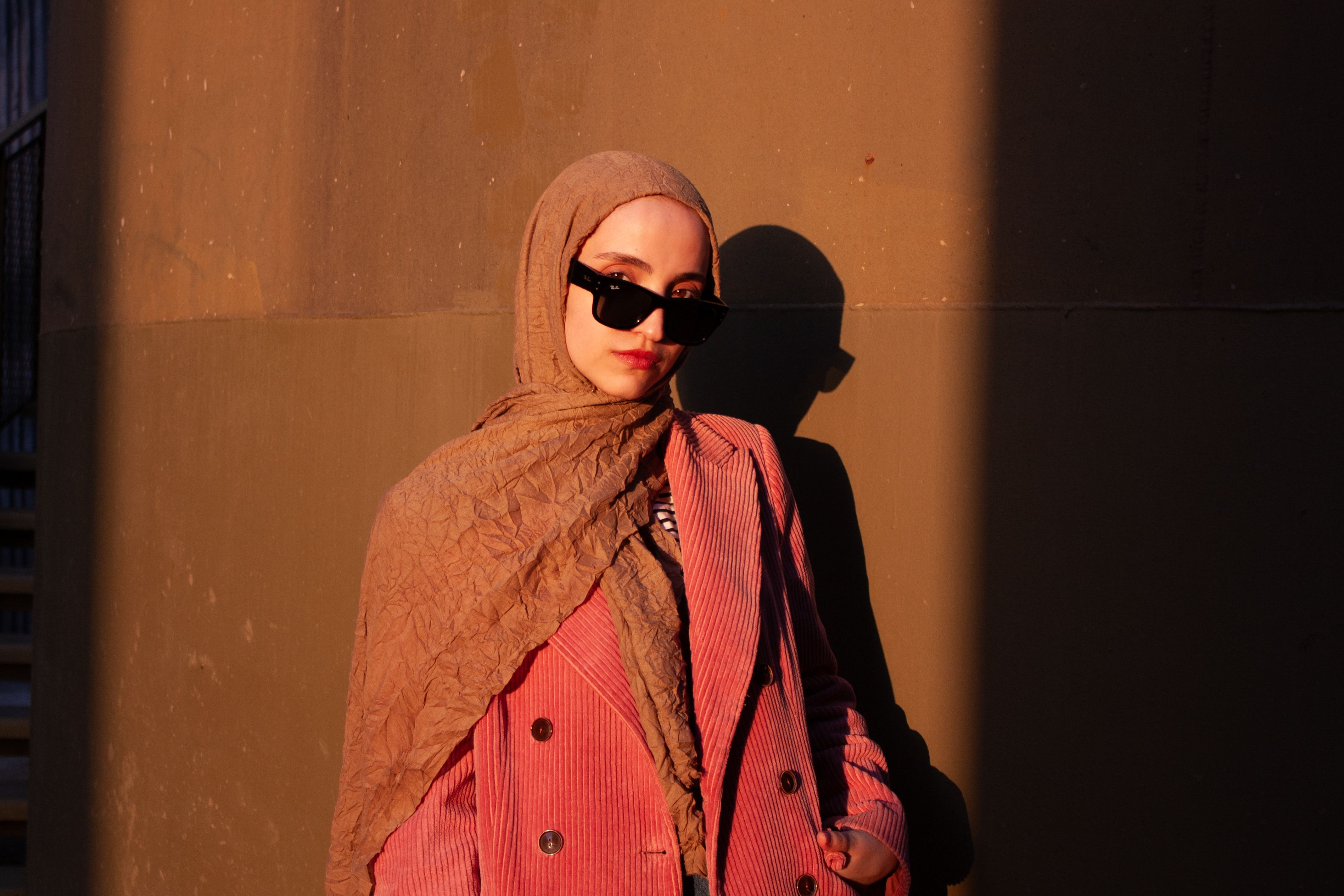 Fashionable Woman in Hijab with Sunglasses at Sunset · Free Stock Photo