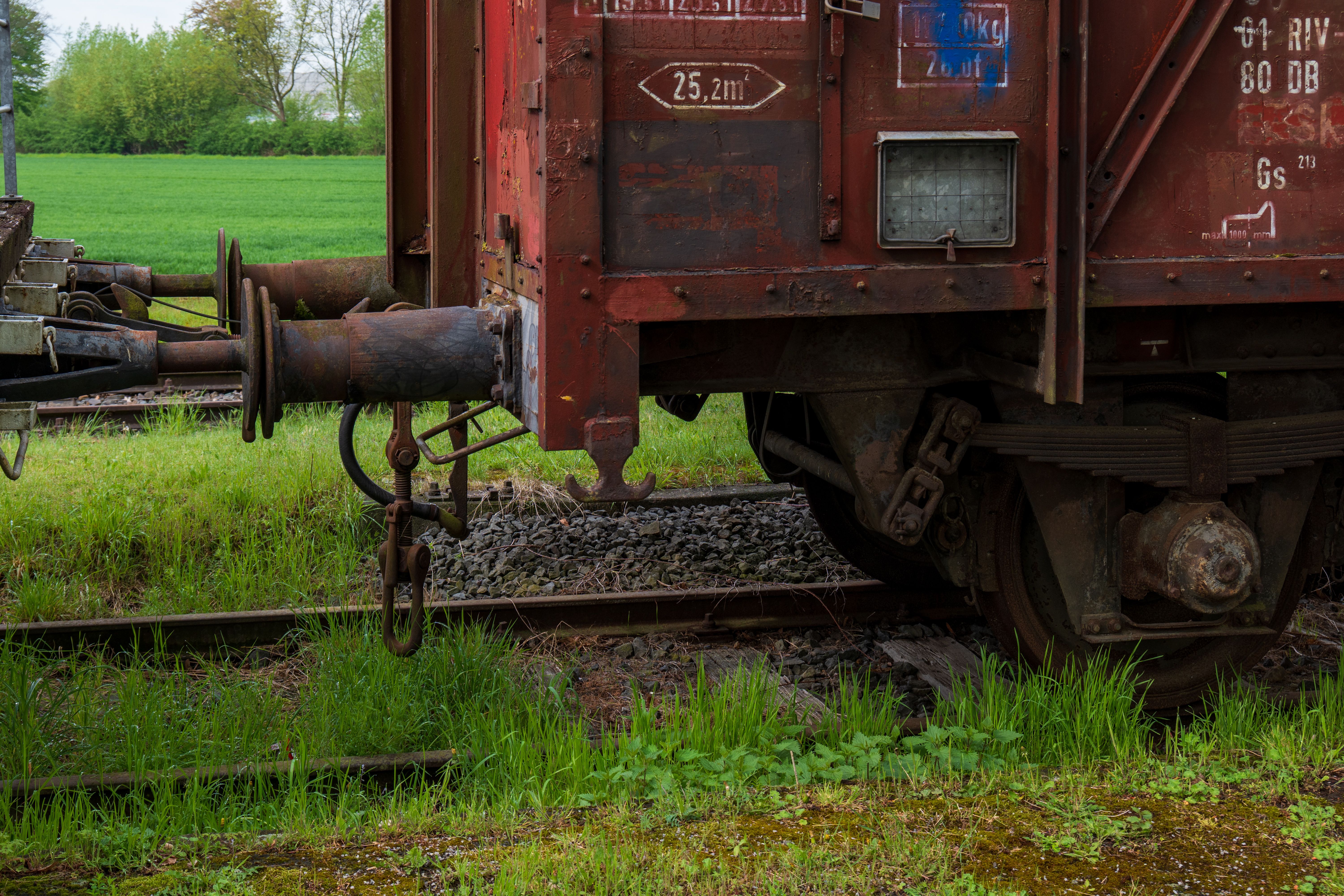 Rustic Freight Train Car in Scenic Countryside · Free Stock Photo