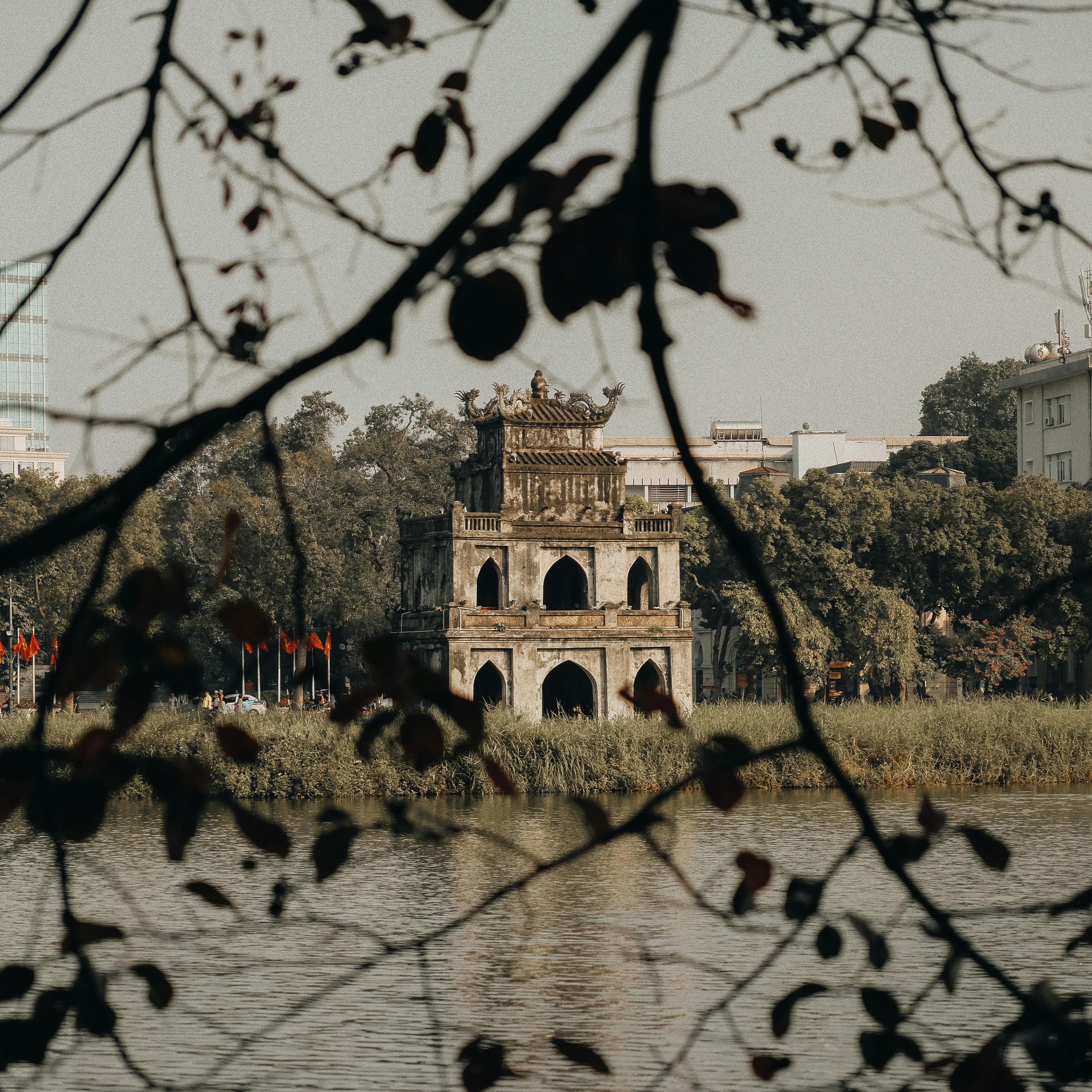 Turtle Tower in Hoàn Kiếm Lake, Hanoi, Vietnam