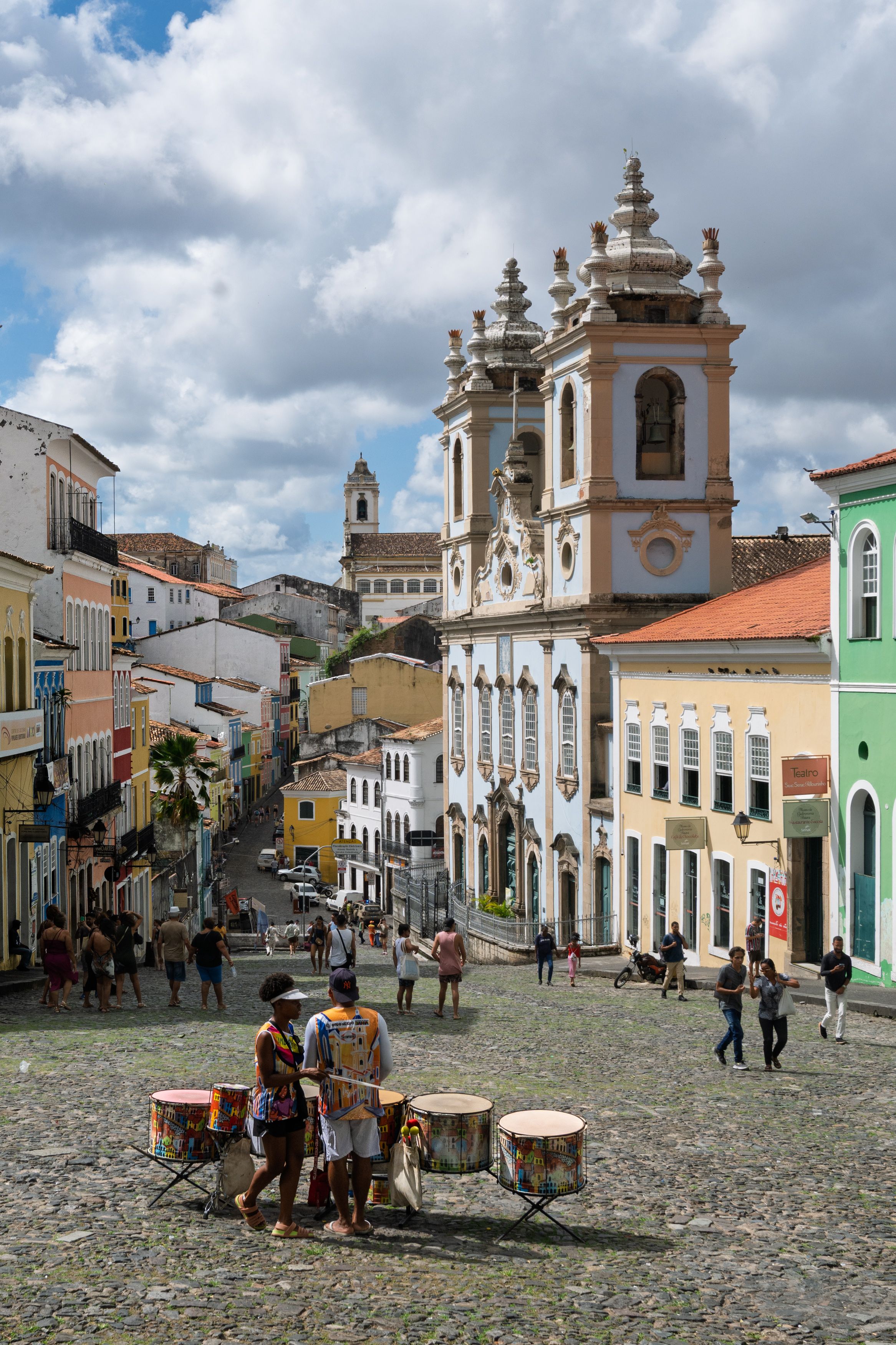 Vibrant colorful streets of Pelourinho in Salvador, Brazil