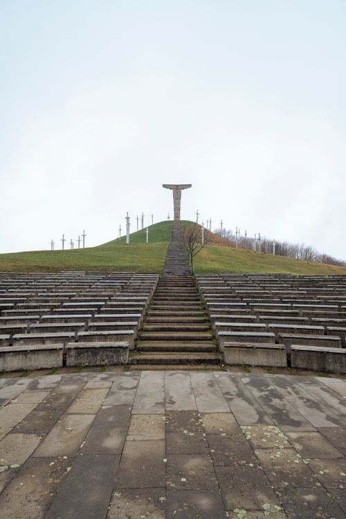 Rustavo Rustavi City Park Amphitheater and Cross in Winter · Free Stock Photo