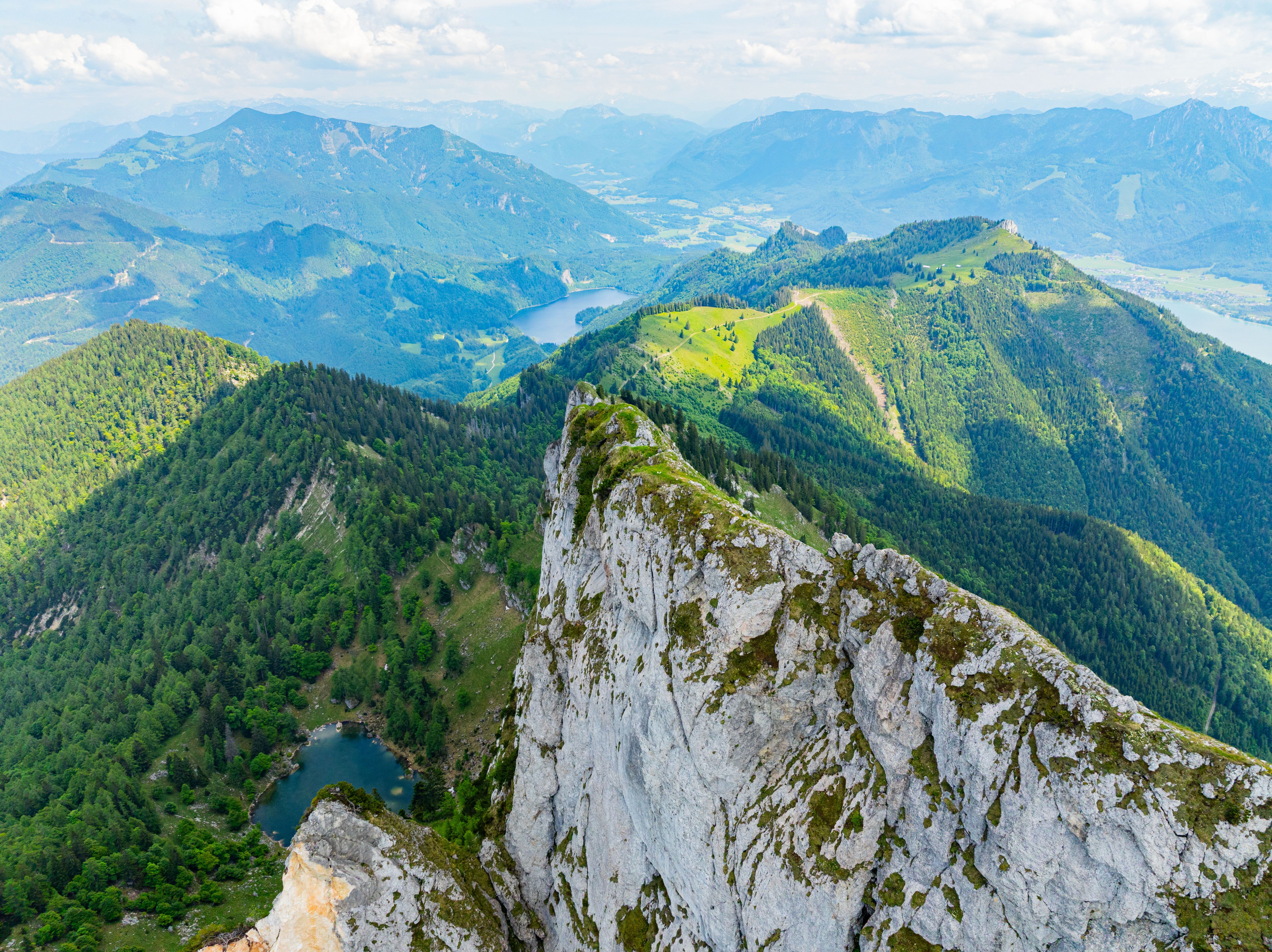 Aerial View of Alpine Mountain Landscape · Free Stock Photo