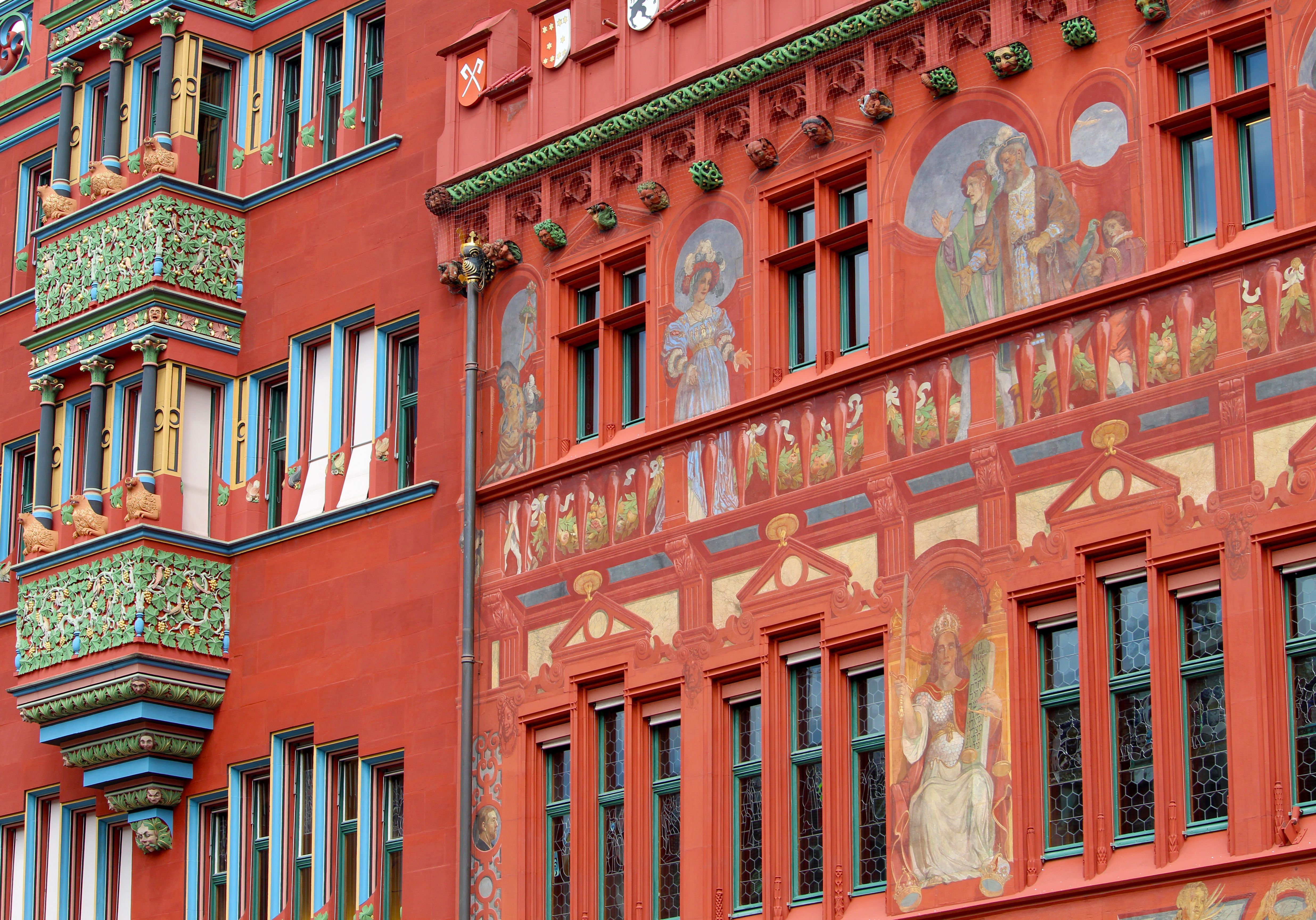 Colorful Facade of Basel Rathaus in Switzerland · Free Stock Photo