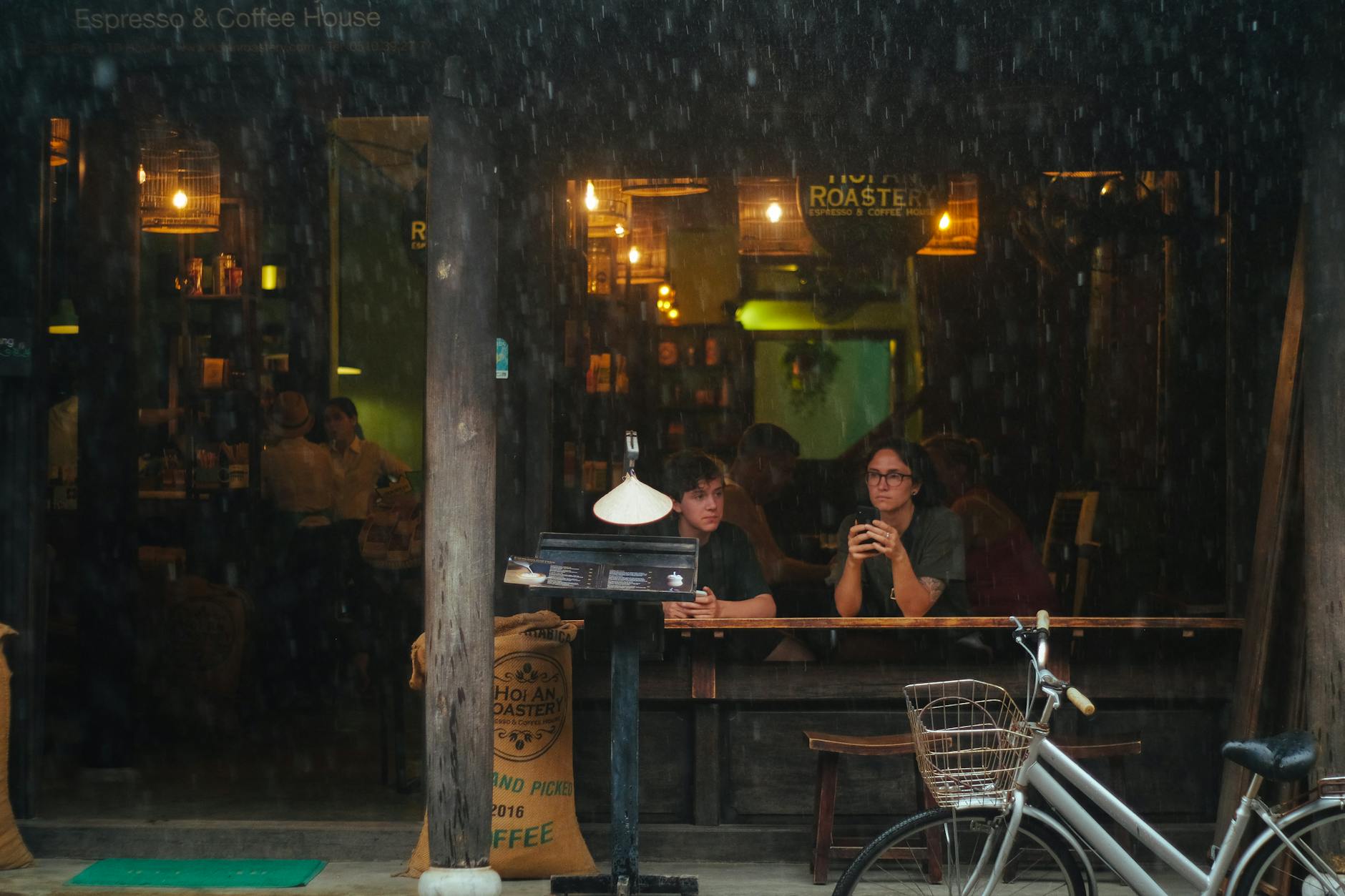 Free stock photo of coffee, hội an, rainy