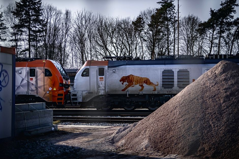 Modern LTG Link train traveling between Vilnius and Kaunas, Lithuania