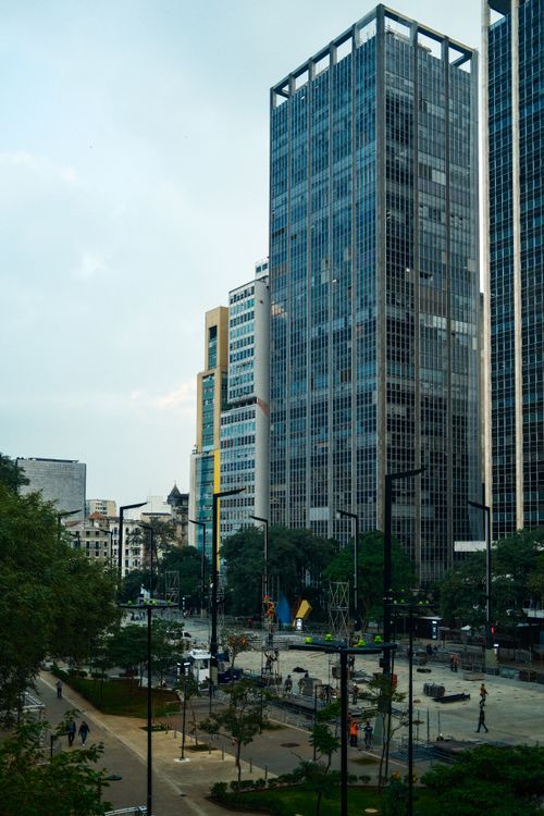 Free A vibrant day scene of towering skyscrapers in downtown São Paulo, Brazil. Stock Photo
