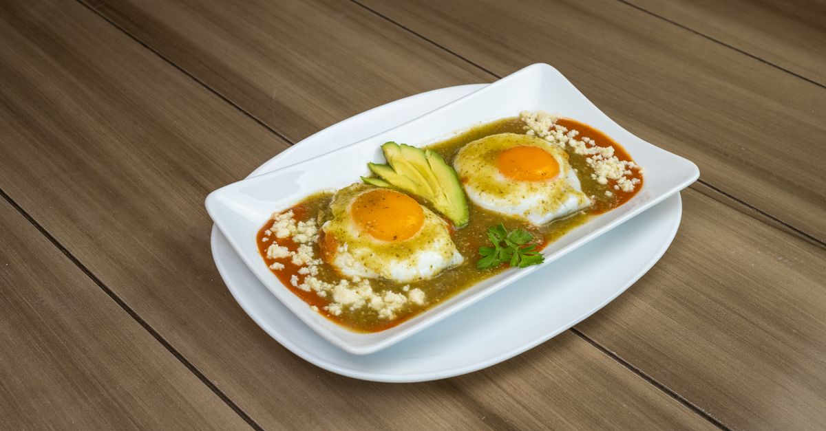 Huevos Rancheros with Homemade Salsa Roja and Black Beans