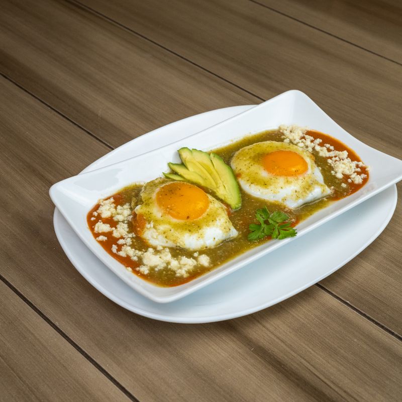 Huevos Rancheros with Homemade Salsa Roja and Black Beans