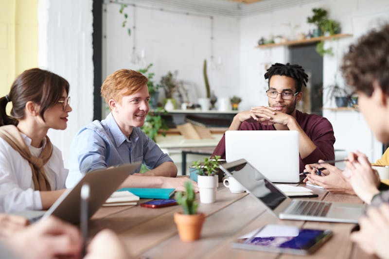 Diverse engineering professionals collaborating