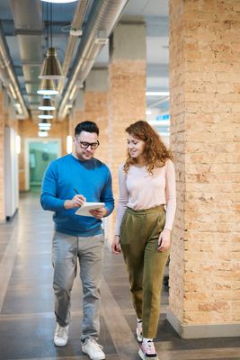 Team collaborating in modern office