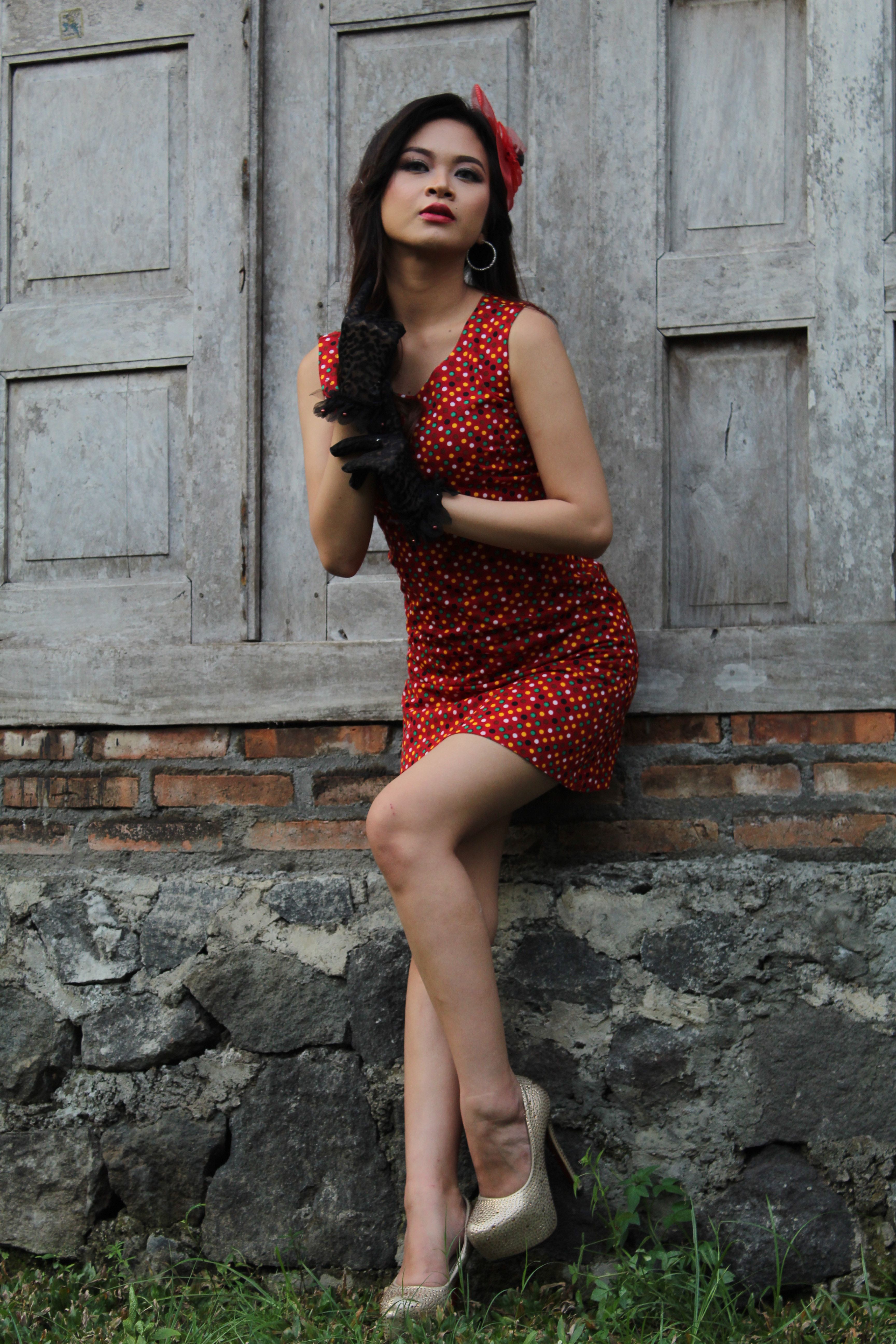 Elegant Woman Posing in Yogyakarta Garden