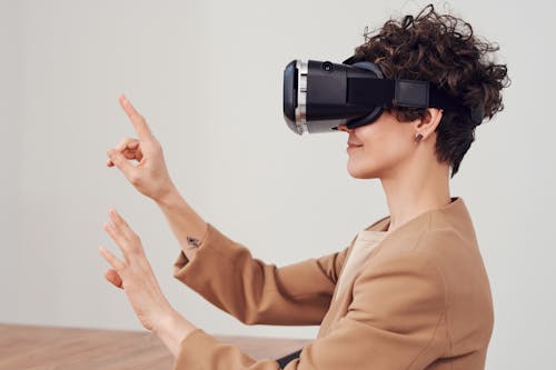 Persoon Die Virtual Reality Bril Gebruikt