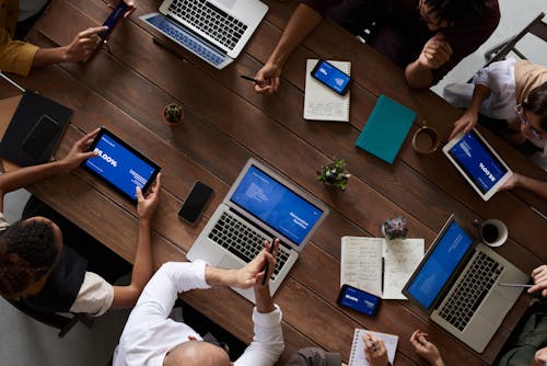 Free People Having Business Meeting Together Stock Photo