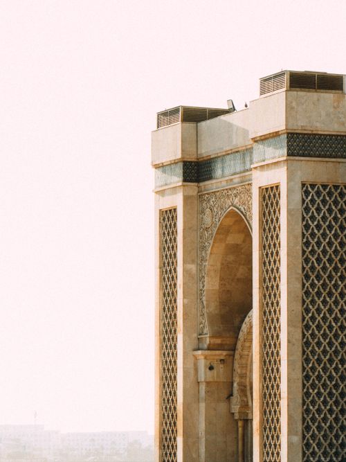 Free Close-up of Hassan II Mosque's intricate design in Casablanca, Morocco. Stock Photo