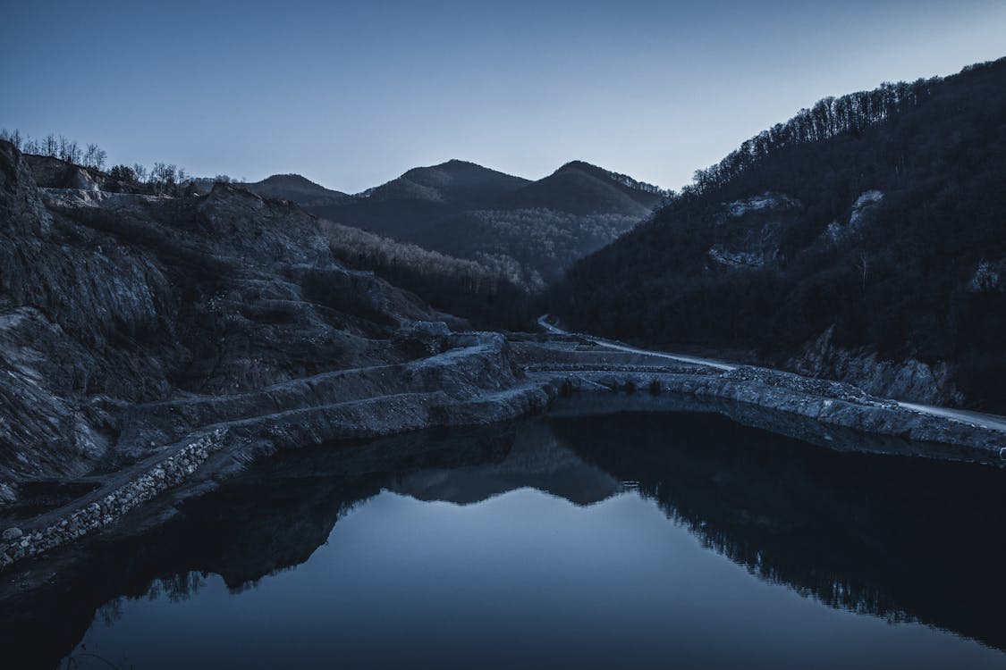 Free stock photo of blue, mountain, reflection