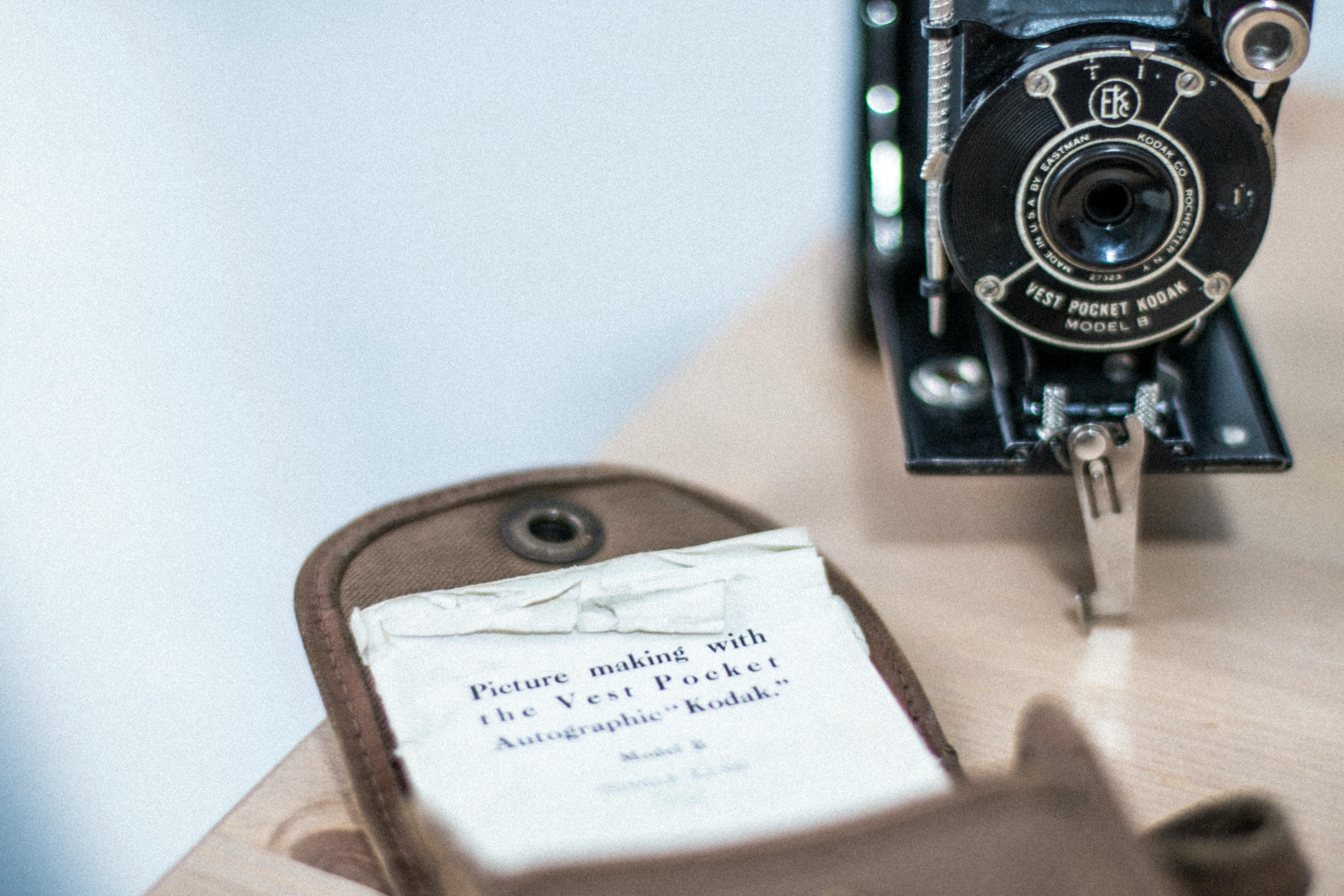 Selective Focus Photo of a Black Land Camera