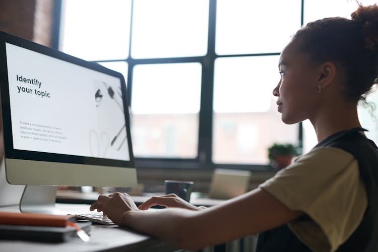 Woman Using Computer