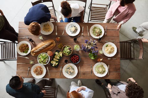 Free Assorted Pasta Meal on Plates Stock Photo