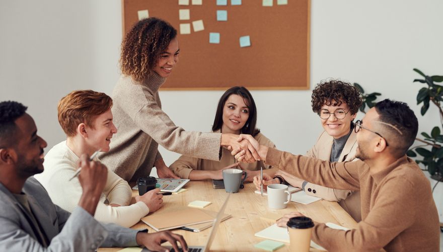 Team meeting in a modern office