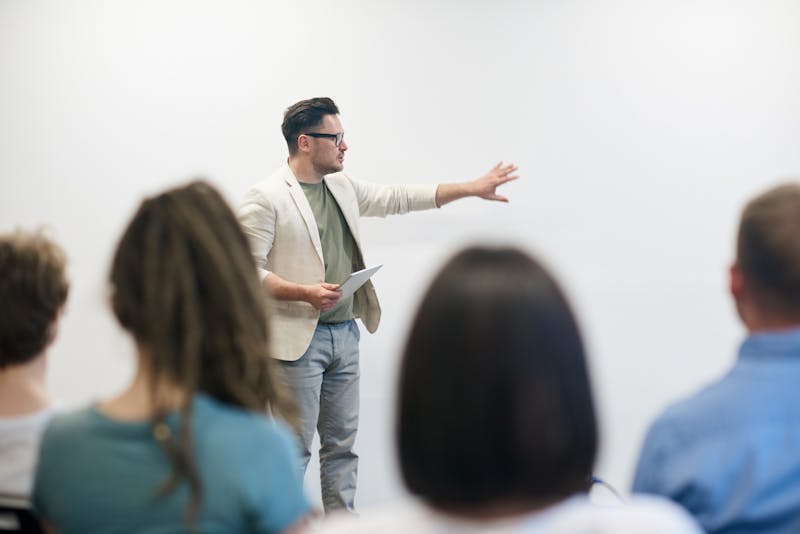 Students learning German language