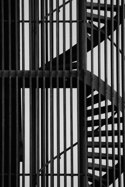 Escalier En Colimaçon Noir Et Blanc