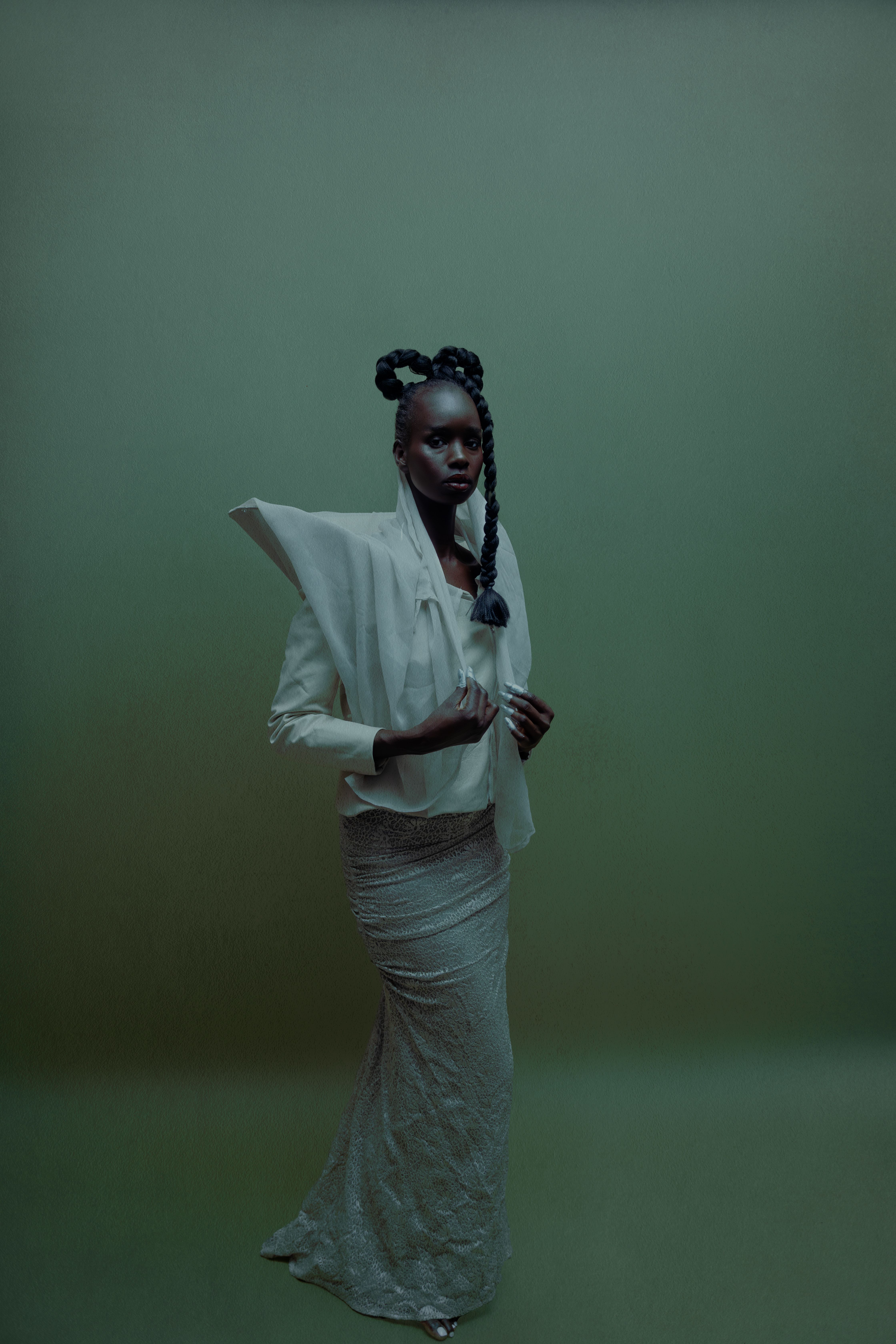 Futuristic Fashion Portrait in Minimal Light  Free Stock Photo