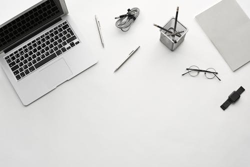 Free Macbook On Table Stock Photo