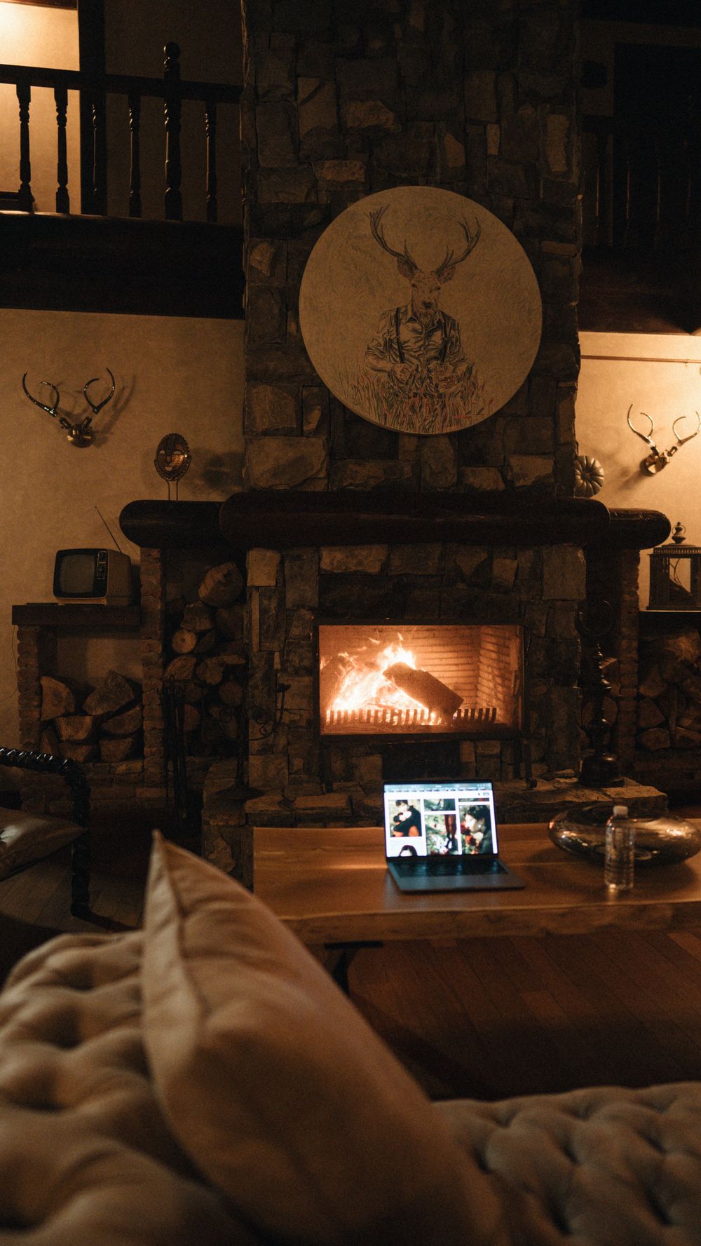 Living room fireplace