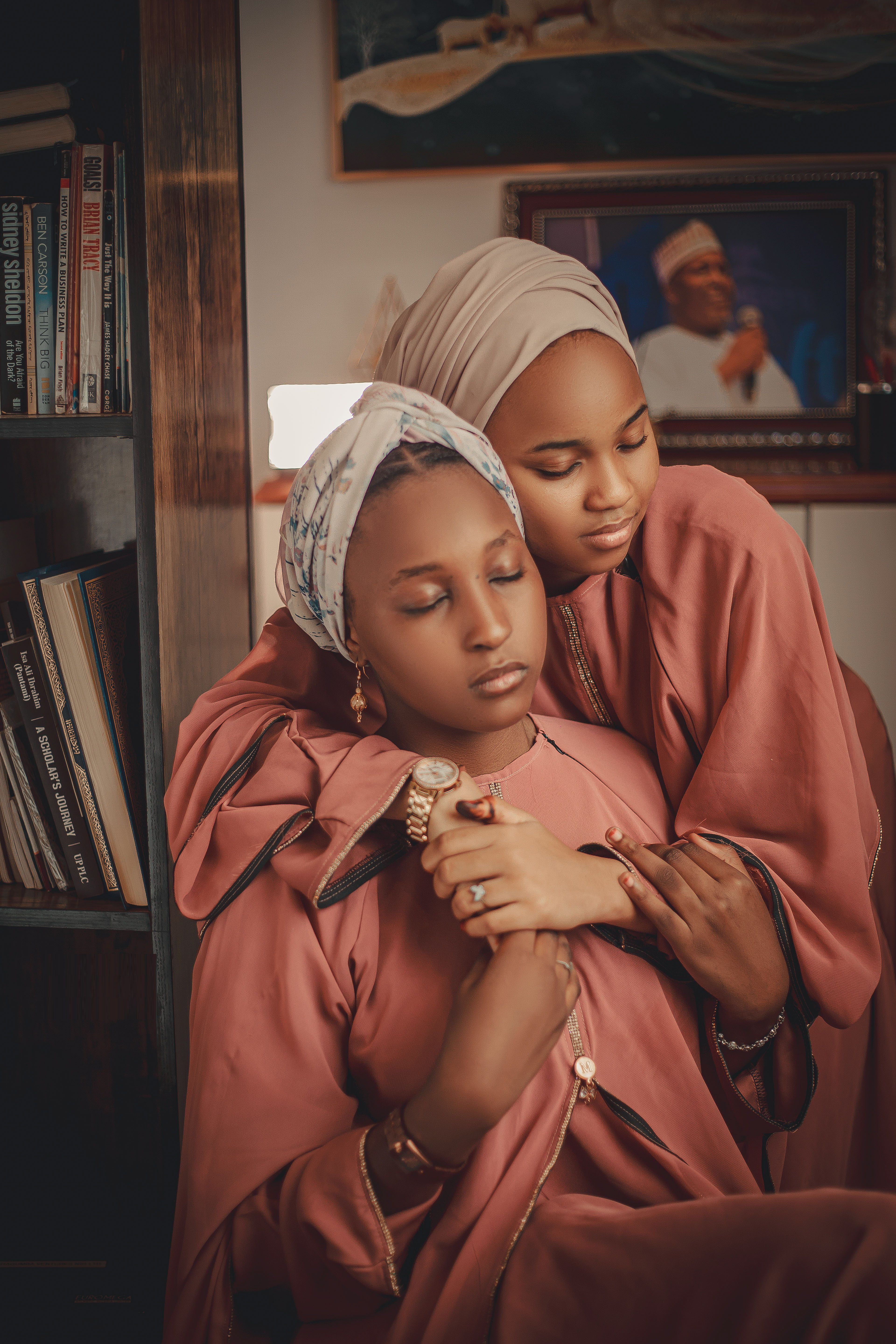 Elegant Portrait of Two Women in Traditional Attire · Free Stock Photo