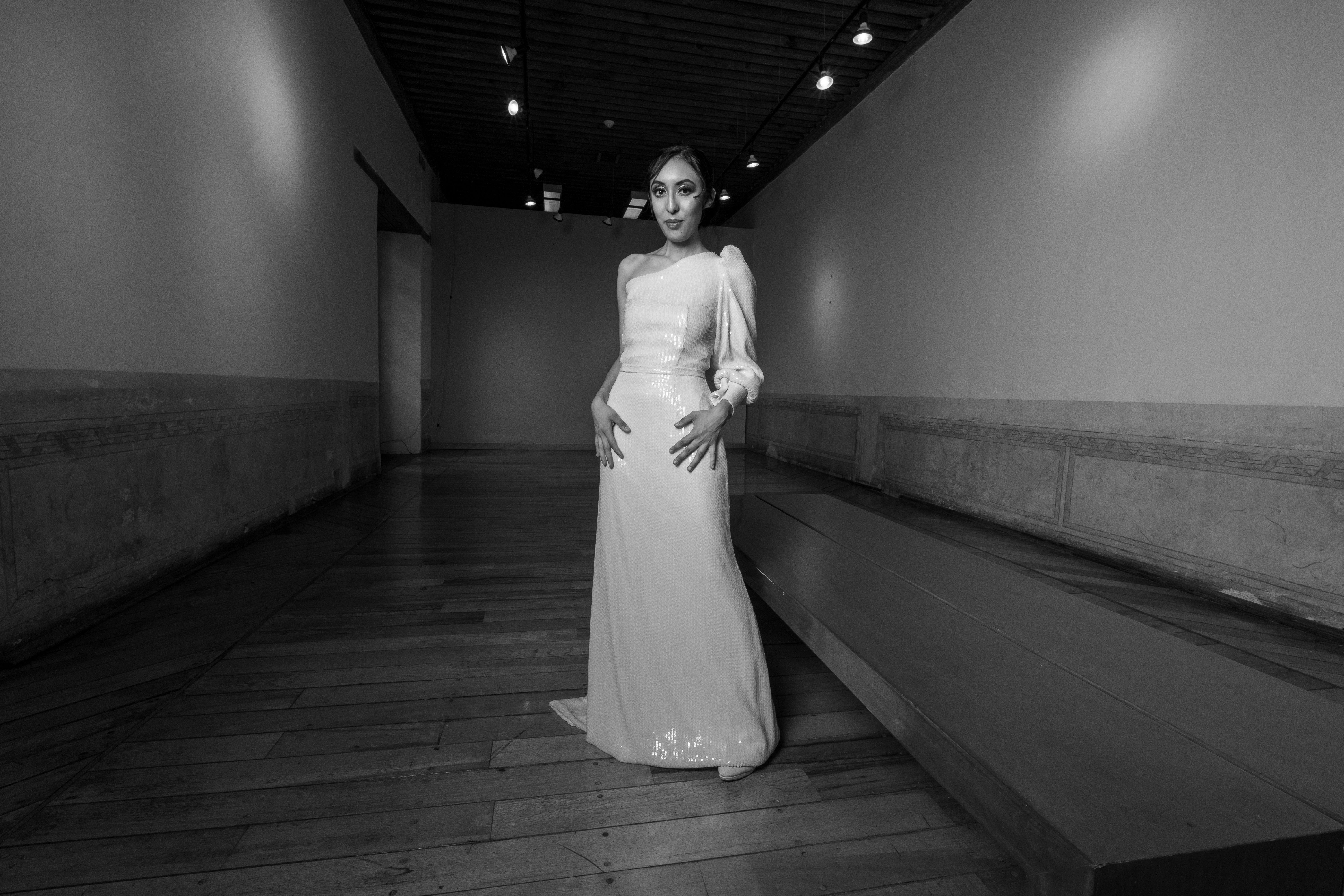 Elegant Indoor Portrait in Black and White · Free Stock Photo