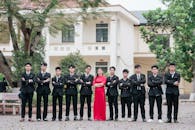 Group Portrait of Young Adults at School