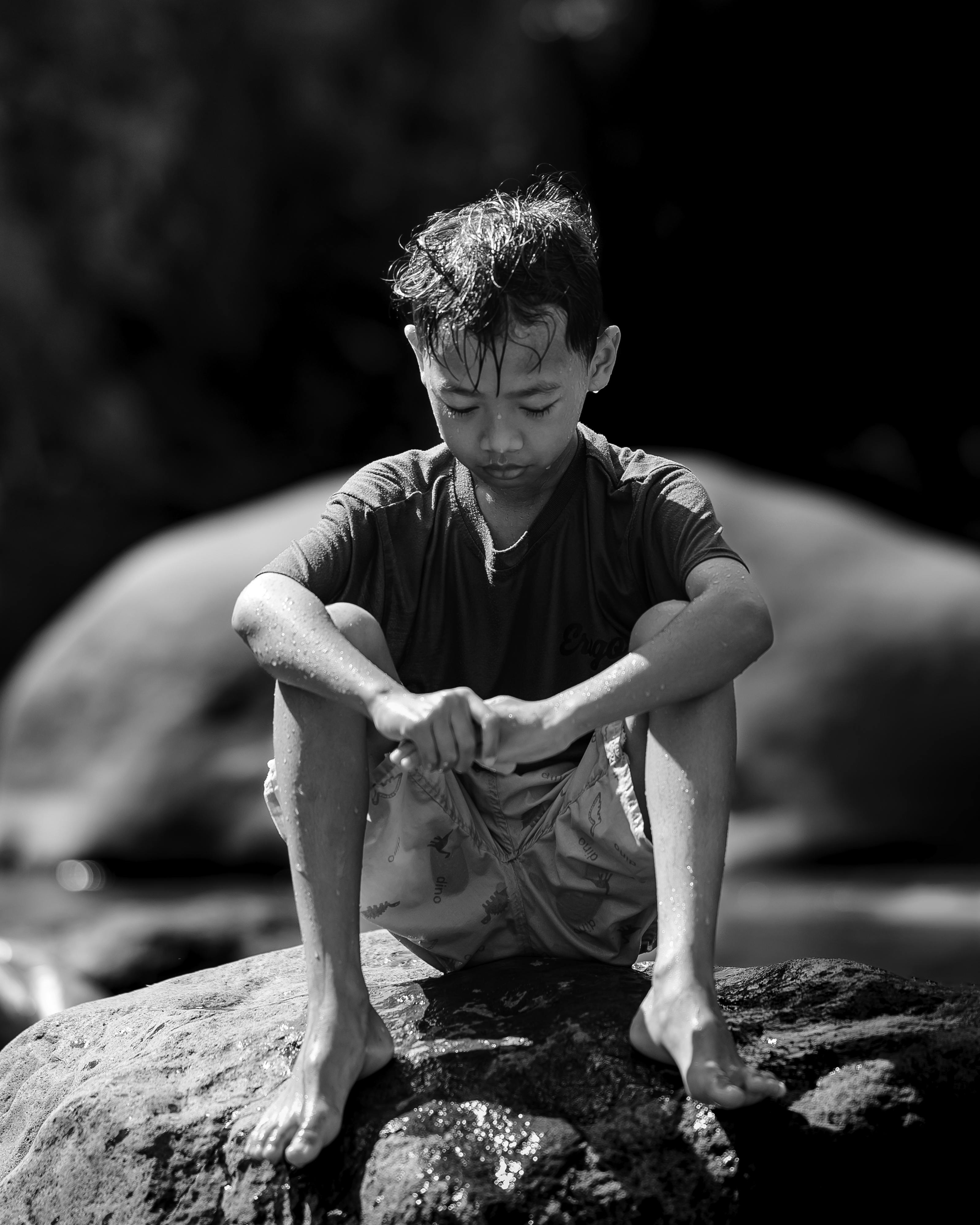 Parent guiding a child through a mindful breathing exercise