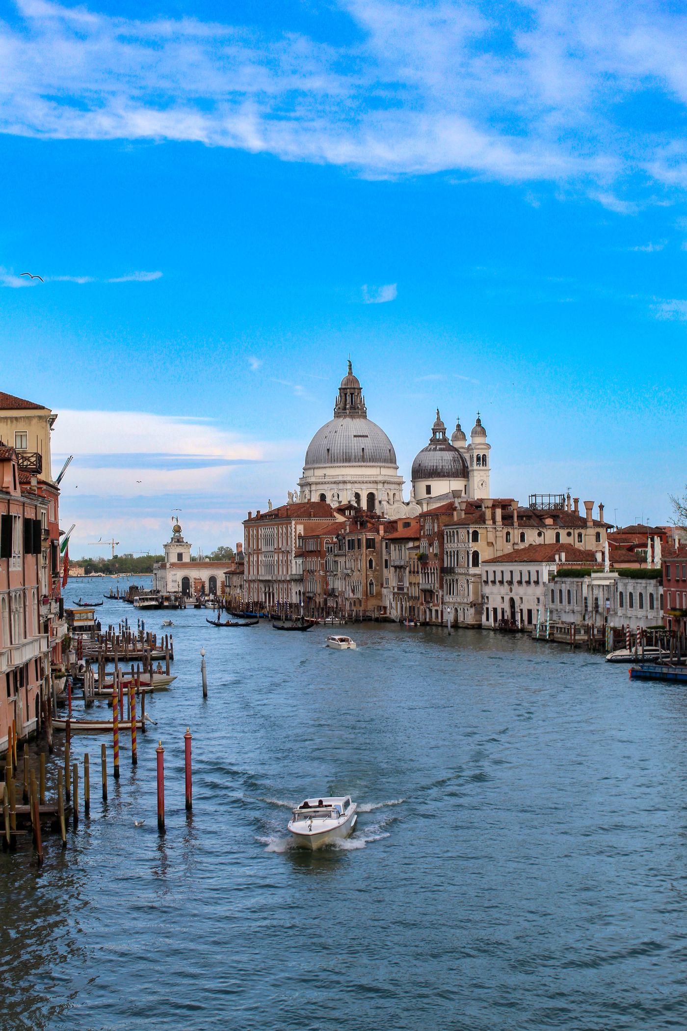 The Grand Canal in Venice with the domed Basilica di Santa Maria della Salute