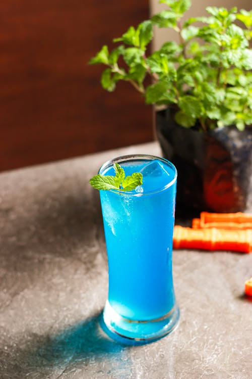 Blue Juice With Mint Herb