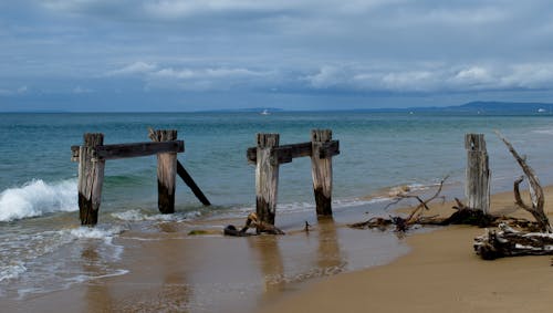 Free stock photo of bay, clouds, old pier Stock Photo