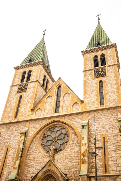 Free Explore the stunning architecture of the Sarajevo Cathedral, a landmark in Bosnia and Herzegovina. Stock Photo