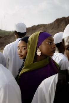 A vibrant cultural gathering in Nigeria's Federal Capital Territory depicting traditional attire.