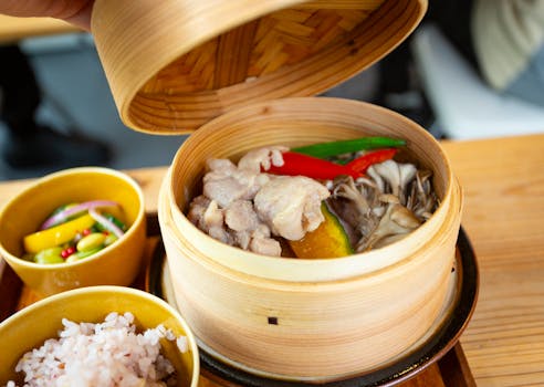 Explore a delightful traditional Japanese steamed dish with vegetables in Tokyo's Setagaya City.