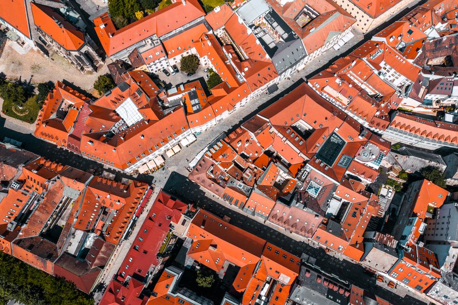 Charming street in Bratislava Old Town, Slovakia, with historic buildings and cafes