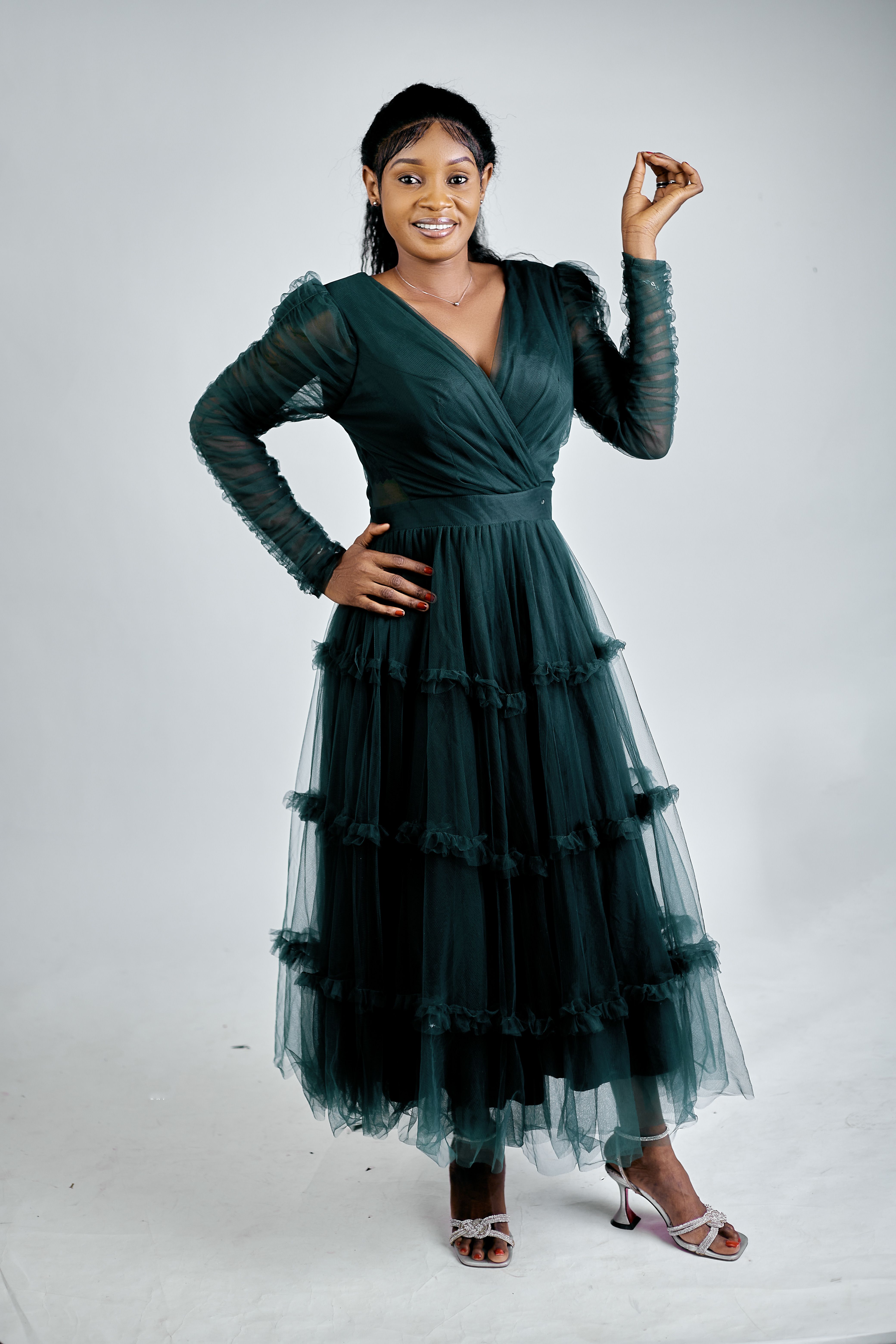 green emerald velvet dress Green Short Dress – ALBINA DYLA main image 0
