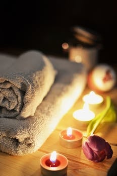 Free stock photo of romantic, bathroom, bath, candlelight